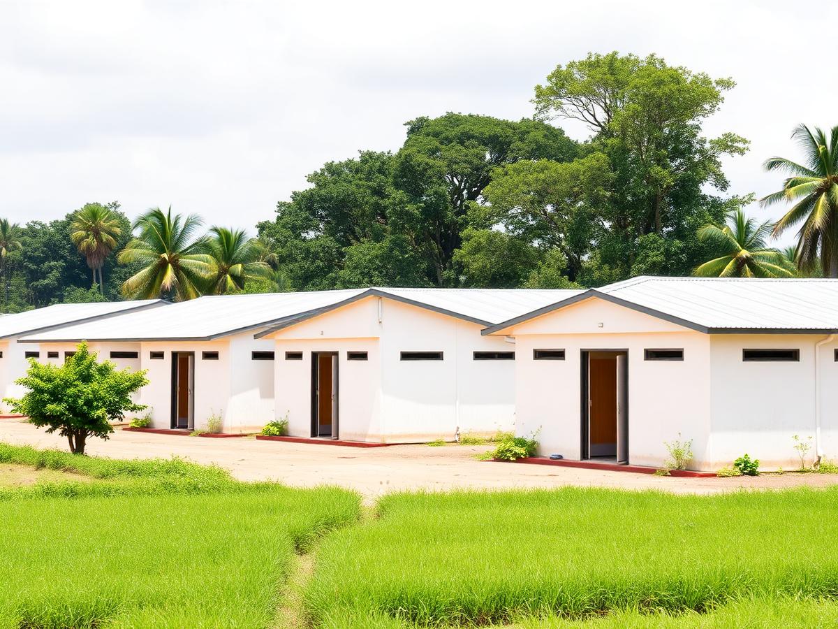 Piggery farm buildings and green surroundings in Irete, Owerri, Imo State